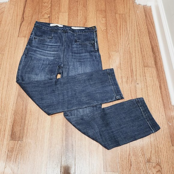 Pilcro and the Letterpress Dark Wash Side Zip High Rise Legging Jeans Size 27 - Picture 2 of 9